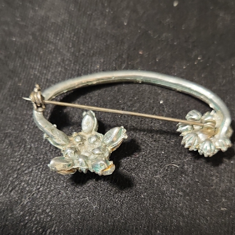 Vintage Silver Crystal Brooch - Picture 2 of 5